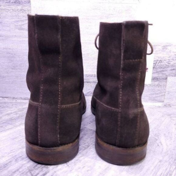 Ralph Lauren Italian Suede Lace Up Combat Boot Brown Men's sz 12 - Picture 4 of 8